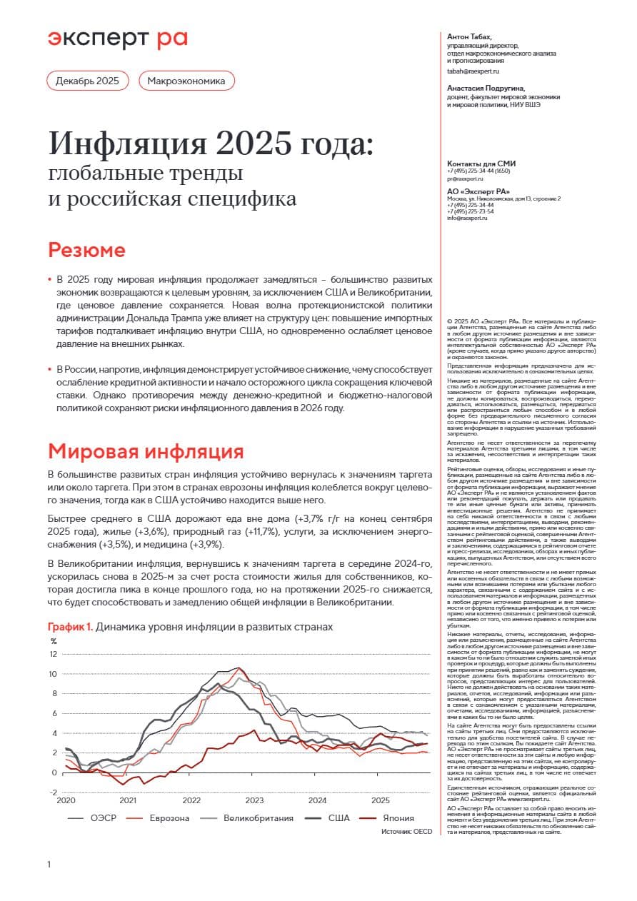 Инфляция 2025 года: глобальные тренды и российская специфика